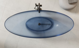 Ванна Besco Axya 180х80 см с сифоном клик-клак хром ResiCast Blue Wave #WAA-180-BWC