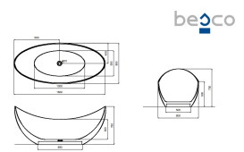 Ванна Besco Axya 180х80 см с сифоном клик-клак хром ResiCast Blue Wave #WAA-180-BWC