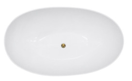 Ванна зі штучного каменю Besco Siya 172х100 см із сифоном клік-клак білий Mineral DuraBe білий глянсовий #WMD-172-SKW