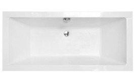 Ванна зі штучного каменю Besco Vera 170х75 см із сифоном клік-клак хром санітарний композит білий глянцевий #WKV-170-WO