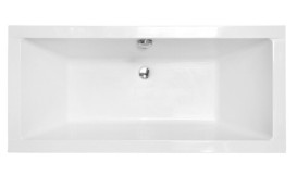 Ванна зі штучного каменю Besco Vera 170х75 см із сифоном клік-клак хром санітарний композит білий #WKV-170-WOS