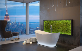 Ванна зі штучного каменю Besco Viya 170х72 см із сифоном клік-клак хром Mineral DuraBe білий глянсовий #WMD-170-V