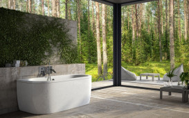 Ванна из искусственного камня Besco Volya 160х75 см с сифоном клик-клак хром санитарный композит белый глянцевый #WKV-160-WS