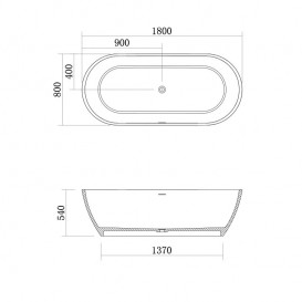 Ванна из искусственного камня Devit Laguna 180х80 см отдельностоящая белый матовый 18080110W