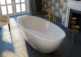 Ванна из искусственного камня Fancy Marble Mateo 180х87 см белый 18180001