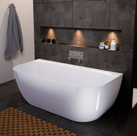 Ванна зі штучного каменю Fancy Marble Maddalena 174,9х85 см білий 91175001