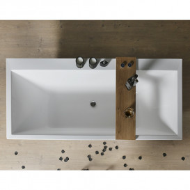 Ванна из искусственного камня Fancy Marble Edward 180х80 см белый матовый 11180003