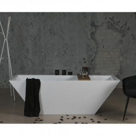 Ванна із штучного каменю Fancy Marble Edward 180х80 см білий матовий 11180003