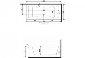 Ванна акриловая Gruppo Treesse Quadra 180х80 см белый V0780CX
