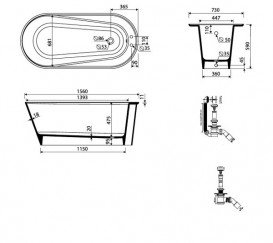 Ванна з штучного каменю Marmorin Alta з кришкою 254 л білий 667 156 020 xx x