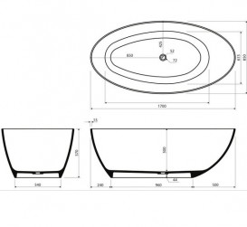 Ванна из искусственного камня Marmorin Cleo 311 л белый P_W_307_01_1700