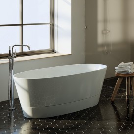 Ванна з штучного каменю Marmorin Duo II чорна панель 185 л білий / чорний P_W_536_06_1550