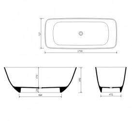 Ванна з штучного каменю Marmorin Lenart 245 л білий P_W_549_03_1700