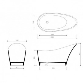 Ванна з штучного каменю Marmorin Aris білий P_W_251_01_1505
