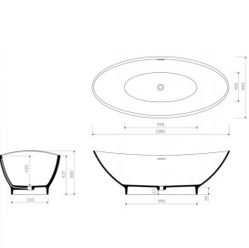 Ванна из искусственного камня Marmorin Esme 260 л белый P_W_629_01_1880