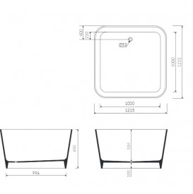 Ванна из искусственного камня Marmorin Balia 121,5х121,5 см отдельностоящая белый 590 120 020 xx x