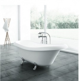 Ванна з штучного каменю Marmorin Fama 173х82,5 см окремостояча білий 566 173 020 xx x