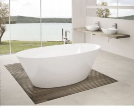 Ванна из искусственного камня Marmorin Luka 159,7х78 см отдельностоящая белый P_W_263_01_1597