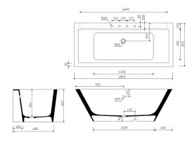 Ванна з штучного каменю Marmorin Tebe I 180,5х80,2 см окремостояча білий P 530 180 020 010