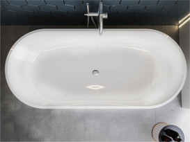 Ванна зі штучного каменю Miraggio Siena 180х80 см Miramarble білий 0000936