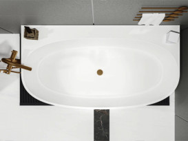 Ванна из искусственного камня Miraggio Anna 160х85 см Miramarble белый матовый 0001611