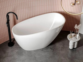 Ванна из искусственного камня Miraggio Valeria 140x74 см литой мрамор Miramarble белый 69125547