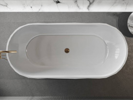 Ванна из искусственного камня Miraggio Sapfire 165x76 см литой мрамор Miramarble белый 0002250