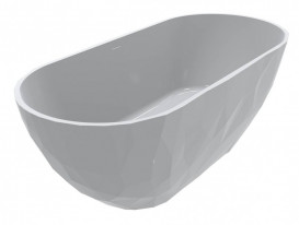 Ванна из искусственного камня Miraggio Sapfire 165x76 см литой мрамор Miramarble белый 0002250