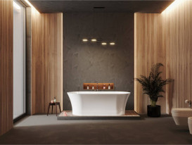 Ванна из искусственного камня Miraggio Helga 150x85 см литой мрамор Mirasoft белый 0002547