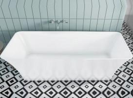 Ванна из искусственного камня Miraggio Bonita 180x75,5 см без перелива литой мрамор Mirasoft белый 0001631