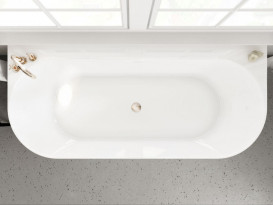 Ванна із штучного каменю Miraggio Bali 170x75 см без переливу литий мармур Miramarble білий 0000264