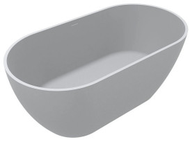 Ванна із штучного каменю Miraggio Greenland 155x80,5 см Miramarble матовий білий 8814303