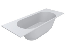 Ванна из искусственного камня Miraggio Layla SC 240x92 см обрезка по длинной стороне Mirasoft Technology белый 8814297