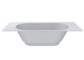 Ванна из искусственного камня Miraggio Layla SC 240x92 см обрезка по длинной стороне Mirasoft Technology белый 8814297
