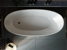 Ванна зі штучного каменю Miraggio Melbourne 168,5x76 см Miramarble глянсовий білий 0001488