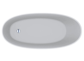 Ванна зі штучного каменю Miraggio Melbourne 168,5x76 см Miramarble матовий білий 0001489