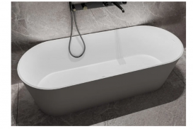 Ванна з штучного каменю Miraggio PROVIDENCE 170х80 см овальна білий матовий 0000277