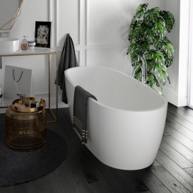 Ванна из искусственного камня PoolSpa DP 180х80 см отдельно стоящая с сифоном белый PWKDS10ZPSC0000