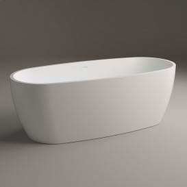 Ванна из искусственного камня PoolSpa DP 180х80 см отдельно стоящая с сифоном белый PWKDS10ZPSC0000