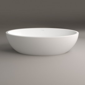 Ванна з штучного каменю PoolSpa Mood 170х90 см окремо стояча з сифоном білий PWKMD10ZPSC0000