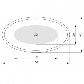 Ванна з штучного каменю PoolSpa Mood 170х90 см окремо стояча з сифоном білий PWKMD10ZPSC0000