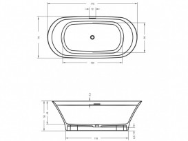 Ванна з штучного каменю Riho Barca 170х79 см білий матовий BS6000500000000