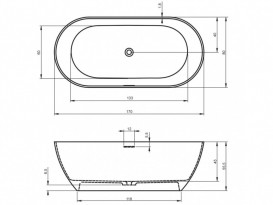Ванна з штучного каменю Riho Bilbao 170х80 см білий матовий BS1000500000000