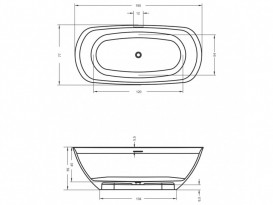 Ванна из искусственного камня Riho Bilo 165х77 см белый матовый BS6500500000000