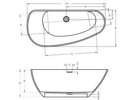 Ванна из искусственного камня Riho Granada 170х80 см правая белый матовый BS1900500000000