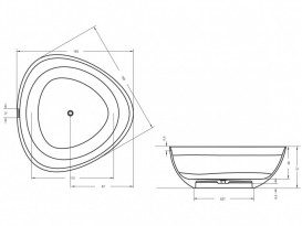 Ванна из искусственного камня Riho Oviedo 160х160 см белый матовый BS5000500000000