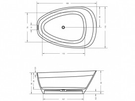 Ванна из искусственного камня Riho Toledo 158х110 см белый матовый BS5500500000000