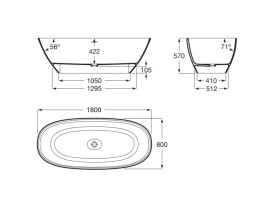 Ванна из искусственного камня Roca Ariane 180х80 см отдельно стоящая Stonex® белый A248669000