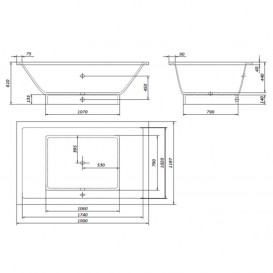 Ванна з штучного каменю Rock Design Класика XXL 190x120 білий 1K190120