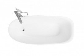 Ванна з штучного каменю Rock Design Барса 159x72 білий 1BR159072